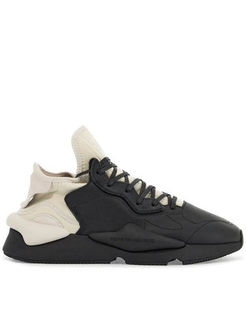 black fabric and leather kaiwa sneakers for men - Y-3 - BALAAN 1