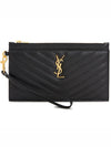 Cassandre Matelasse Large Zipped Clutch Bag Black - SAINT LAURENT - BALAAN 2