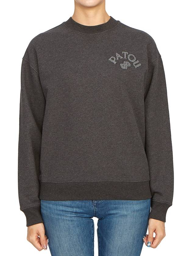 Embroidered Logo Cotton Sweatshirt Grey - PATOU - BALAAN 4