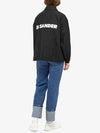 Back Logo Print Drawstring Cotton Shirt Jacket Black - JIL SANDER - BALAAN 4