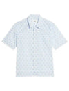 Heart Logo Printing Short Sleeve Shirt Blue - AMI - BALAAN 2