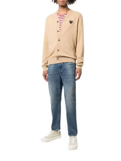 Black Heart Wappen Wool Knit Beige Cardigan AZN0240513 - COMME DES GARCONS PLAY - BALAAN 2