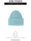 Face Patch Ribbed Wool Beanie Turquoise Blue - ACNE STUDIOS - BALAAN 3