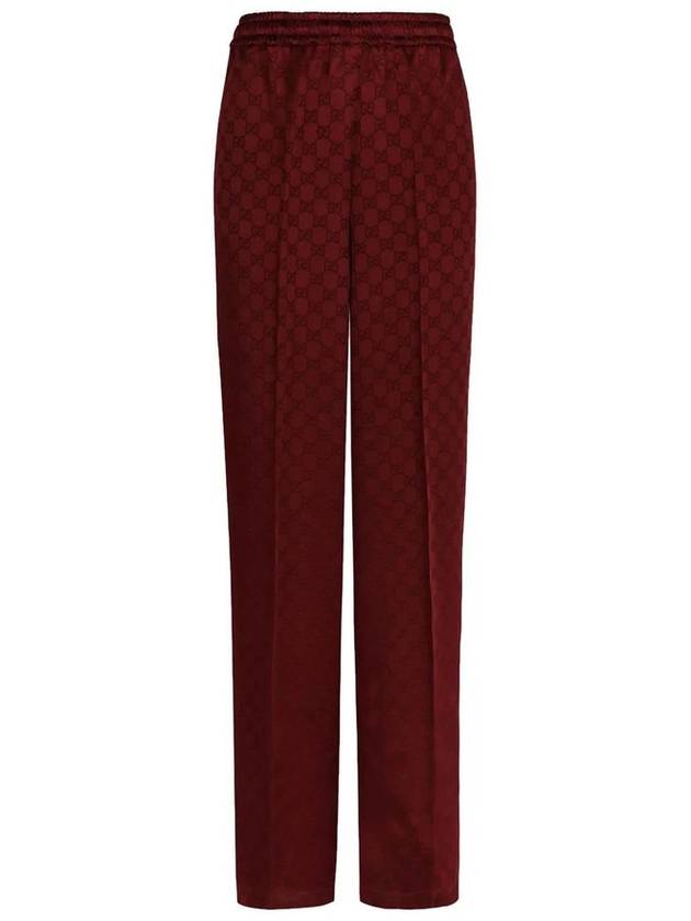 GG jacquard wide pants red - GUCCI - BALAAN 2