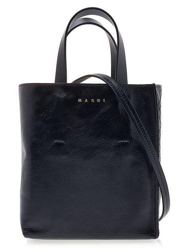 Museo Leather Tote Bag Black - MARNI - BALAAN 1