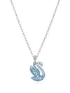 Women's Iconic Swan Pendant Small Rhodium Plated Necklace Blue - SWAROVSKI - BALAAN 2