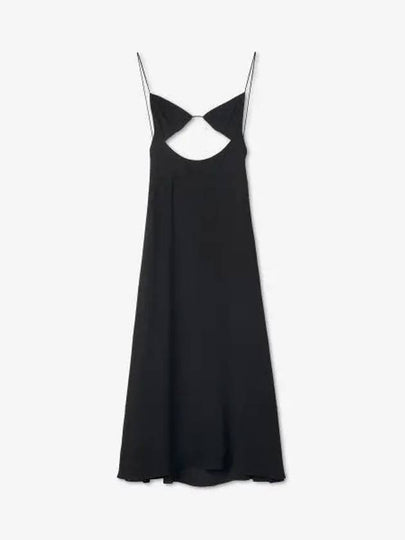 Crepe Viscose Backless Long Dress Black - SAINT LAURENT - BALAAN 2