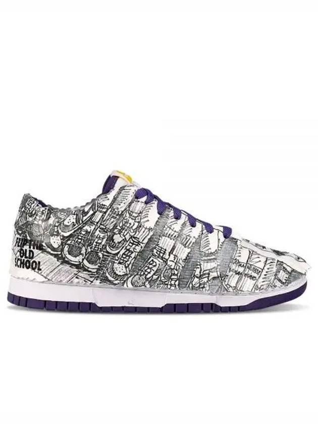 Dunk SE Flip Low Top Sneakers White Purple - NIKE - BALAAN 2