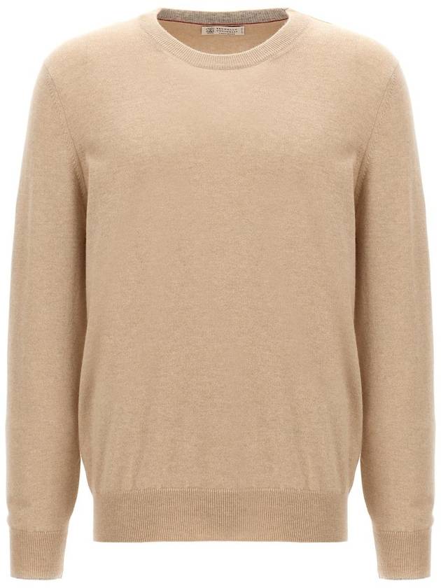 Crew Neck Cashmere Knit Top Beige - BRUNELLO CUCINELLI - BALAAN 2