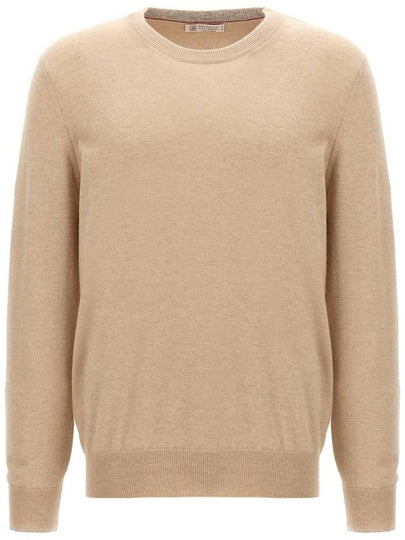 Crew Neck Cashmere Knit Top Beige - BRUNELLO CUCINELLI - BALAAN 2