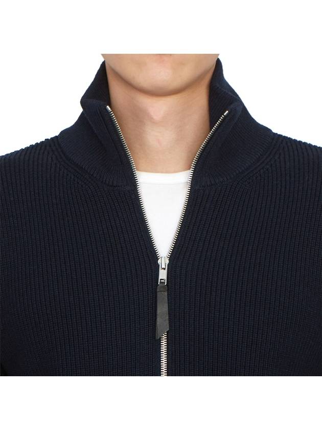 Stitch Knit High Neck Full Zip Up Cardigan Navy - MAISON MARGIELA - BALAAN 9