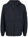 Men's Wappen Patch Softshell Zip Up Hoodie Navy - STONE ISLAND - BALAAN 3