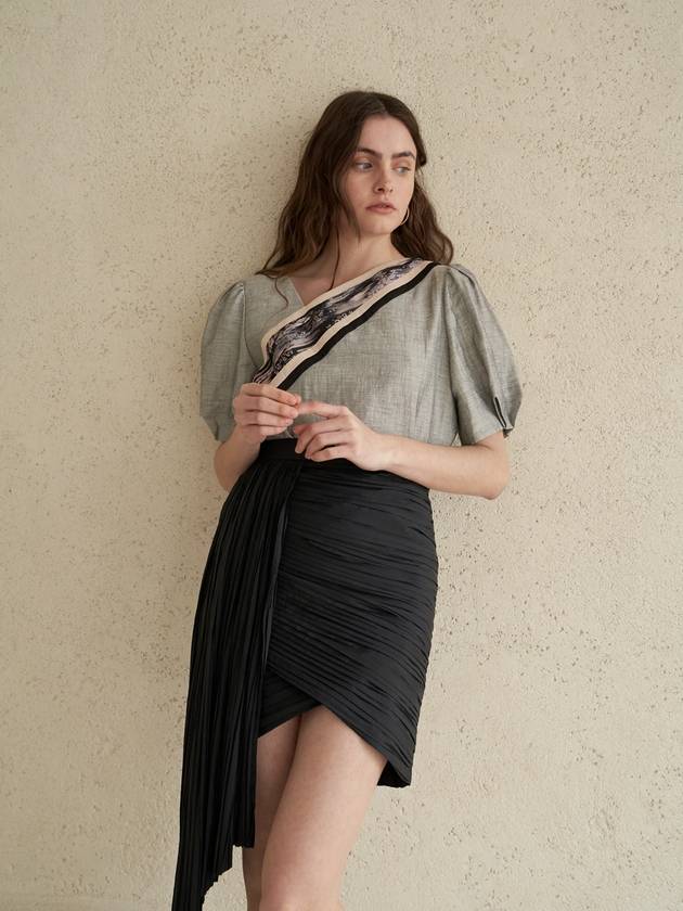 pleated unbalanced mini skirt_black - CAHIERS - BALAAN 2
