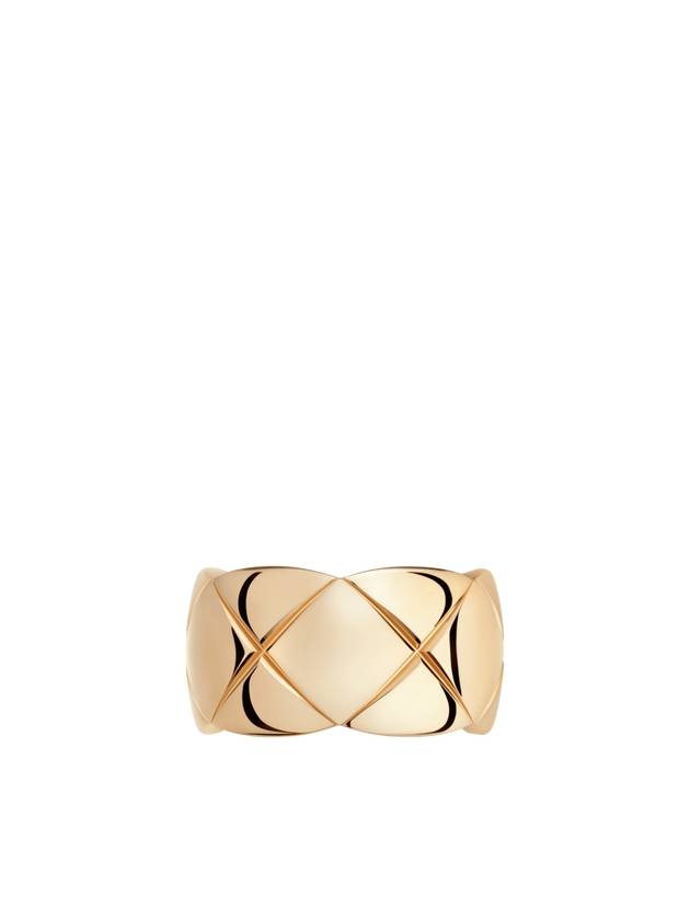 Coco Crush Ring Quilted Motif Large 18K Beige Gold - CHANEL - BALAAN 4