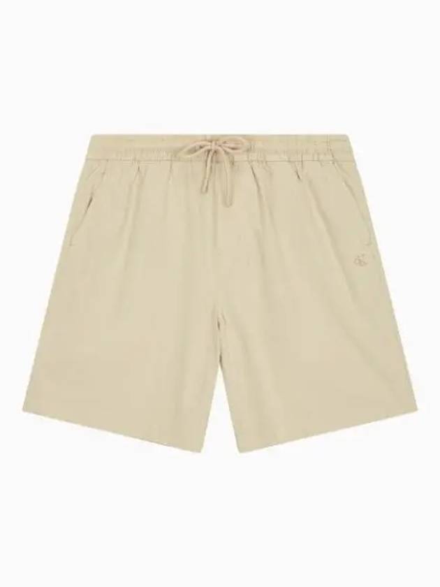 Jeans Textured Cotton Shorts Pale Khaki - CALVIN KLEIN - BALAAN 2