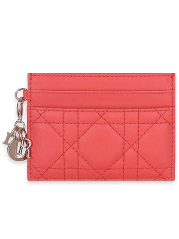 Women s Lambskin 5 Slot Card Wallet Coral Red S0974ONMJ 63R - DIOR - BALAAN 1