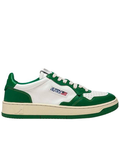 Women's Medalist Green Tab Leather Low Top Sneakers White - AUTRY - BALAAN 2