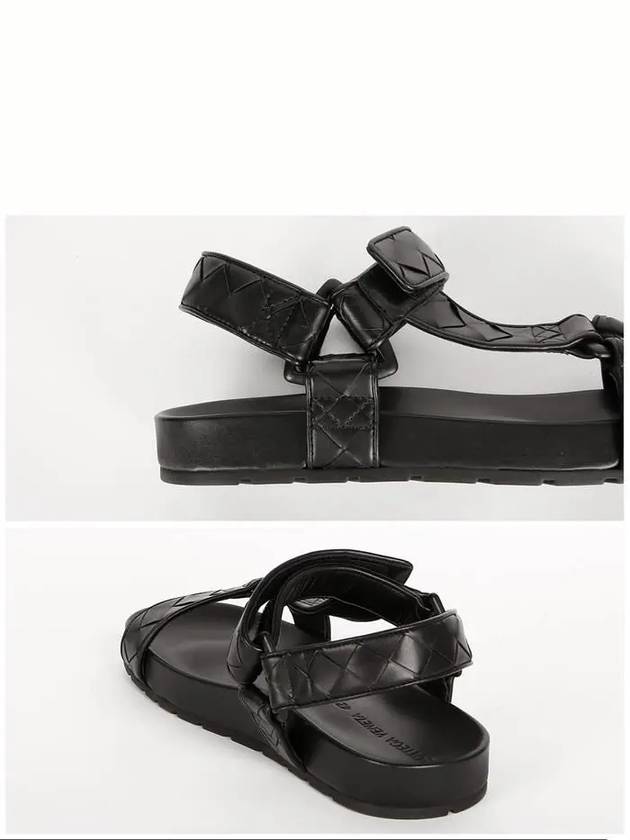 Trip Intrecciato Leather Sandals Black - BOTTEGA VENETA - BALAAN 7