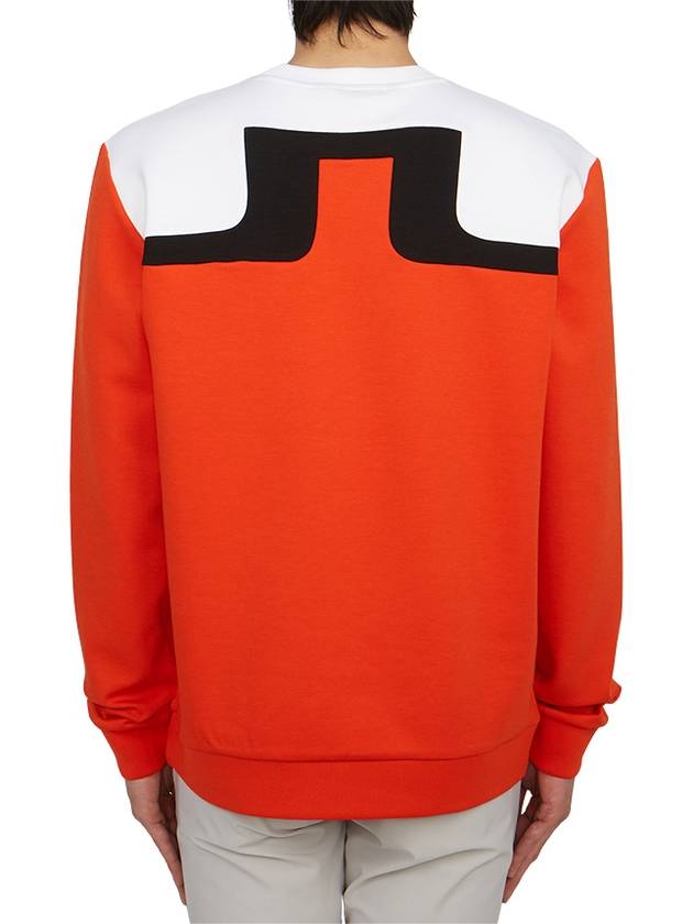 Men's Jeff Crew Neck Polyester Sweatshirt Fiery Red - J.LINDEBERG - BALAAN 3