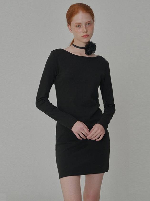 Basic Slim Jersey Mini Dress Black - OPENING SUNSHINE - BALAAN 3