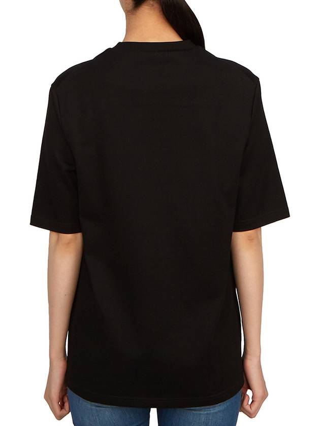 Crew Neck Cotton Short Sleeve T-shirt Black - JIL SANDER - BALAAN 4