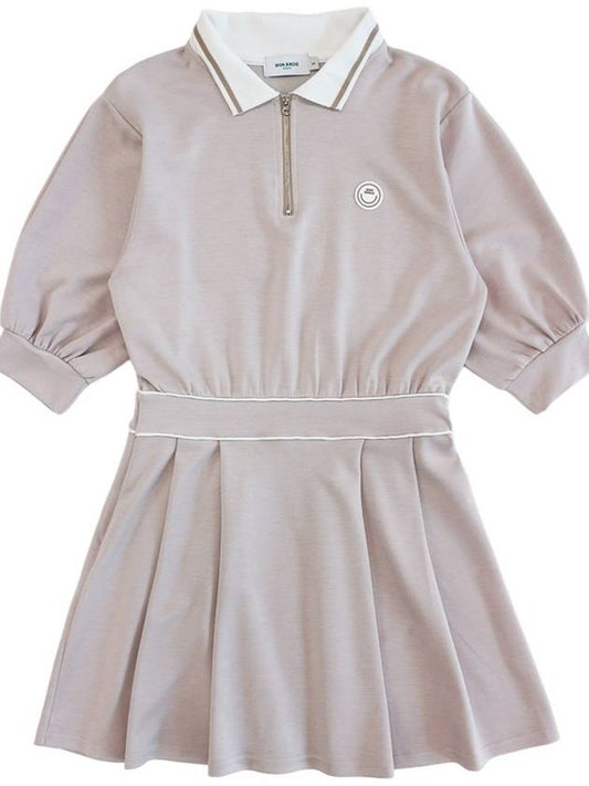 Volume sleeve golf dress BEIGE - MONBIRDIE GOLF - BALAAN 2