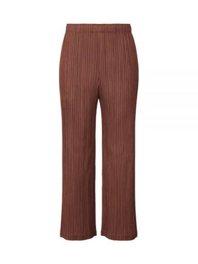 Thicker Pleated Straight Pants Brown - ISSEY MIYAKE - BALAAN 2