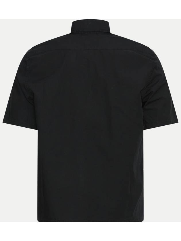 Cotton Rip-Stop Short Sleeve Shirt Black - CP COMPANY - BALAAN 3