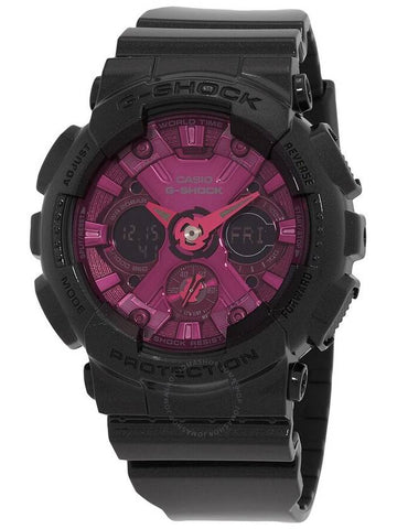 Casio G-SHOCK Alarm World Time Quartz Analog-Digital Pink Dial Unisex Watch GMA-S120RB-1A - CASIO - BALAAN 1