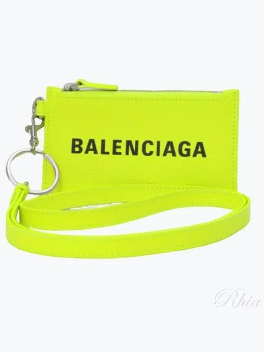 logo necklace card wallet yellow - BALENCIAGA - BALAAN 2