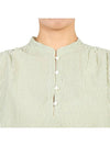 Women Puff Sleeve Cotton Blouse Light Green - VANESSA BRUNO - BALAAN 7