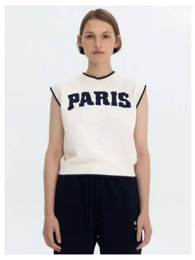 PARIS LOGO VEST IVORY - BENSIMON - BALAAN 1