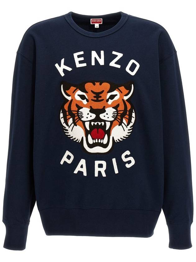 Lucky Tiger Embroidered Oversized Sweatshirt Navy - KENZO - BALAAN 2