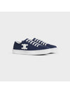 Jane Triomphe Patch Canvas Calfskin Low Top Sneakers Navy - CELINE - BALAAN 3