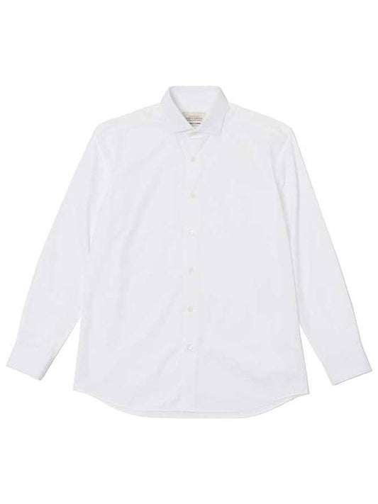 LUTHAI semi wide collar cotton shirt WHITE - BLACKBROWN - BALAAN 1