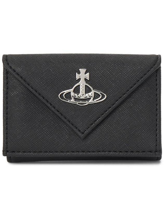 Saffiano Biogreen Envelope Half Wallet Black - VIVIENNE WESTWOOD - BALAAN 2