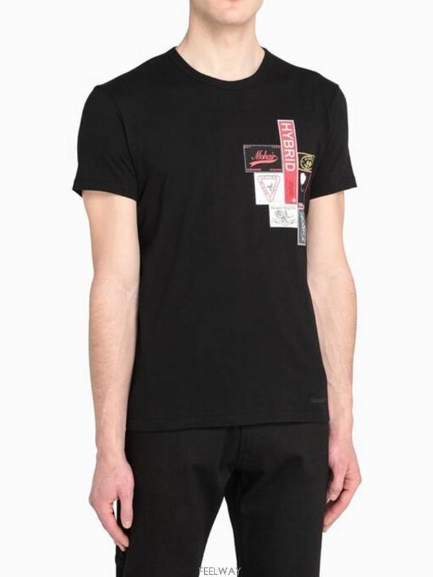 Label Logo Short Sleeve T-Shirt Black - ALEXANDER MCQUEEN - BALAAN 3