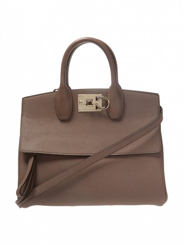 Studio Small Tote Bag Caraway Seed - SALVATORE FERRAGAMO - BALAAN 2