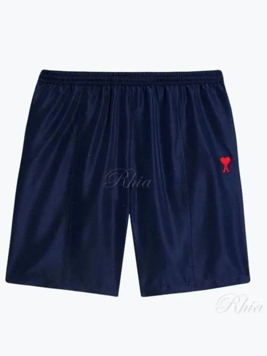 Heart Logo Swim Shorts Navy - AMI - BALAAN 2