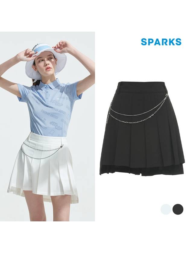 Chain Pleated Uncut Skirt Culotte SO1LCR001 - SPARKS - BALAAN 1