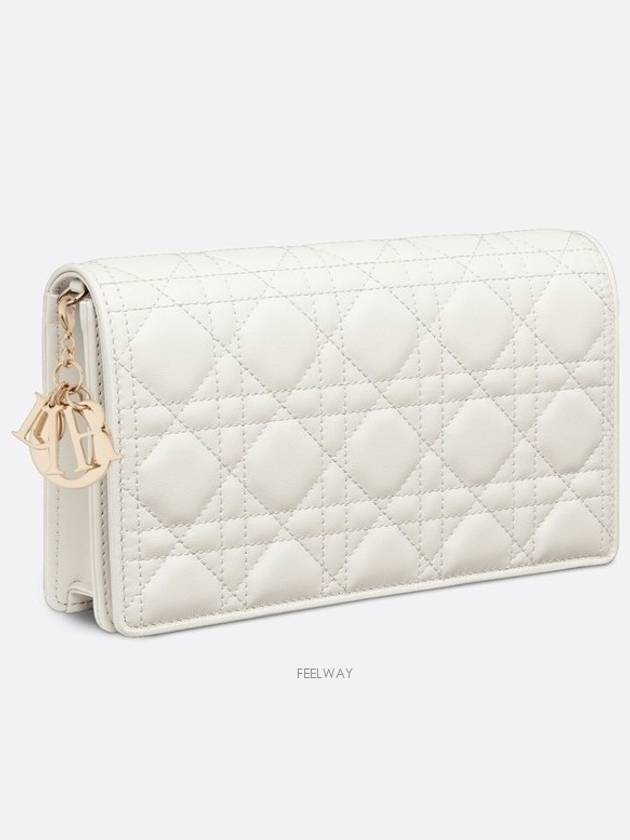 Lady Cannage Lambskin Chain Pouch Bag Latte - DIOR - BALAAN 3