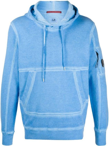 Lens Wappen Washing Hoodie Light Blue - CP COMPANY - BALAAN 1