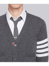 Men's Diagonal Classic Cashmere Cardigan Mid Grey - THOM BROWNE - BALAAN 6