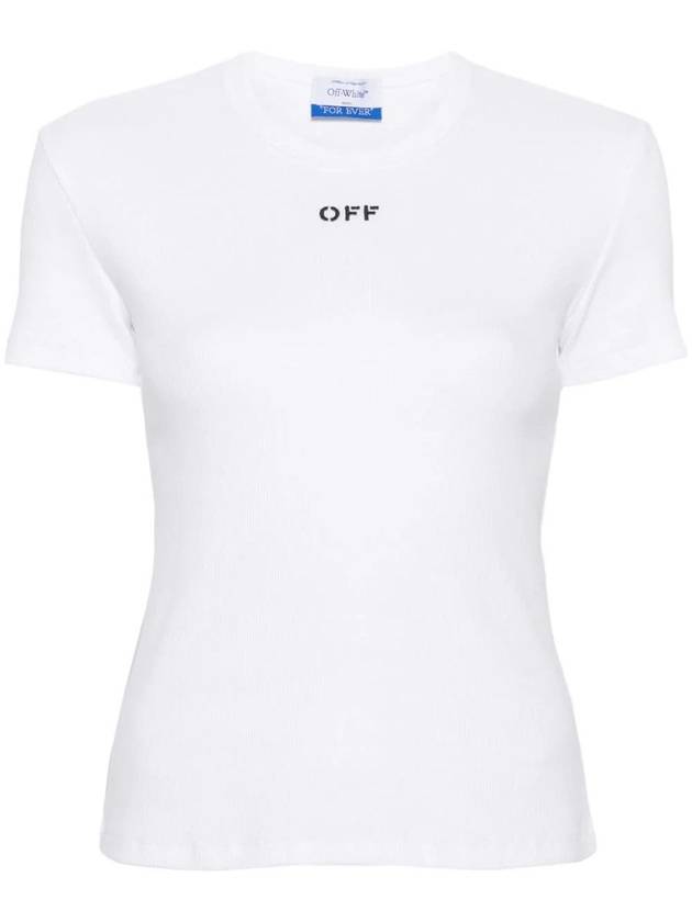 White Black Cotton Blend T-Shirt OWAA065C99JER0050110 B0561000566 - OFF WHITE - BALAAN 2