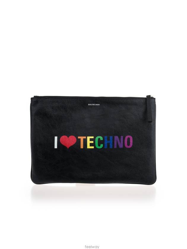 I Love Techno Clutch Bag Black - BALENCIAGA - BALAAN 3