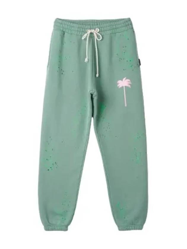 paint splatter track pants green pink - PALM ANGELS - BALAAN 1