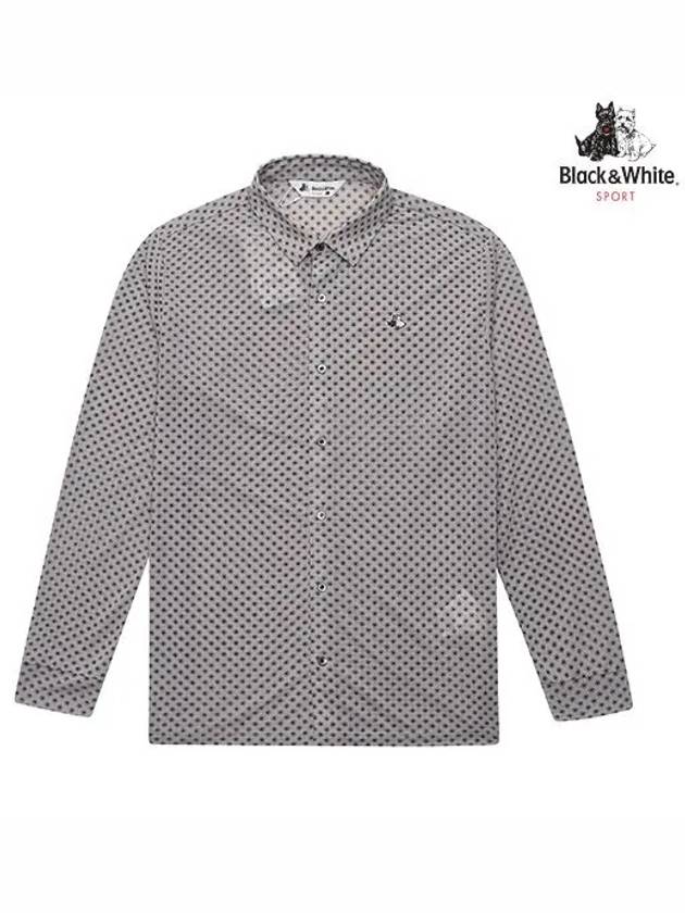 Men s full length printed long sleeved shirt 9354GZPP GREY - BLACK&WHITE - BALAAN 1