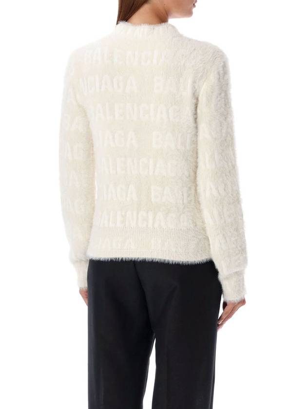 All over logo furry fit knit top ivory - BALENCIAGA - BALAAN 3