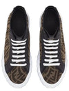 FF Logo High Top Sneakers Brown - FENDI - BALAAN 2