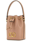 V Logo Signature Nappa Leather Bucket Bag Pink - VALENTINO - BALAAN 5